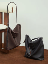Aubrine Adrienne Hobo Bag in Black, worn