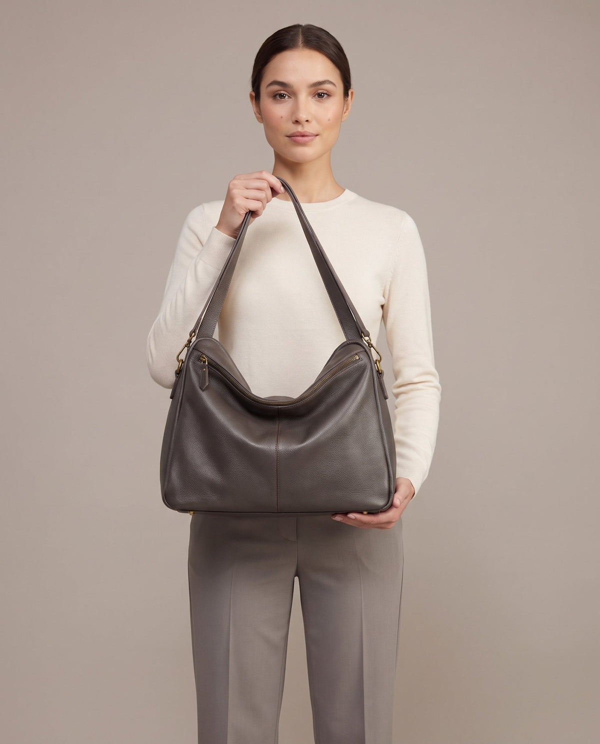 Aubrine Aveline Hobo Bag in Black, held