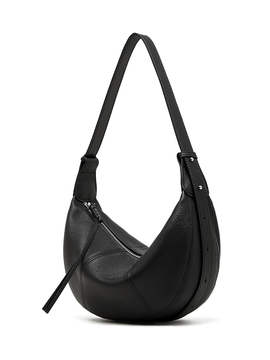 Aubrine Bernadette Crescent Bag in Black