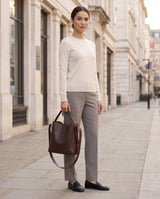 Aubrine Carine Bucket Tote in Chocolate, full length