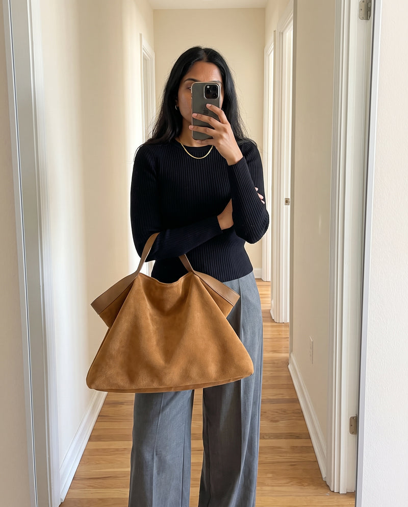 Aubrine Cecile Suede Tote, worn