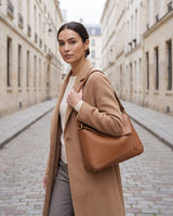 Aubrine Emmanuelle Hobo Bag in Brown, worn