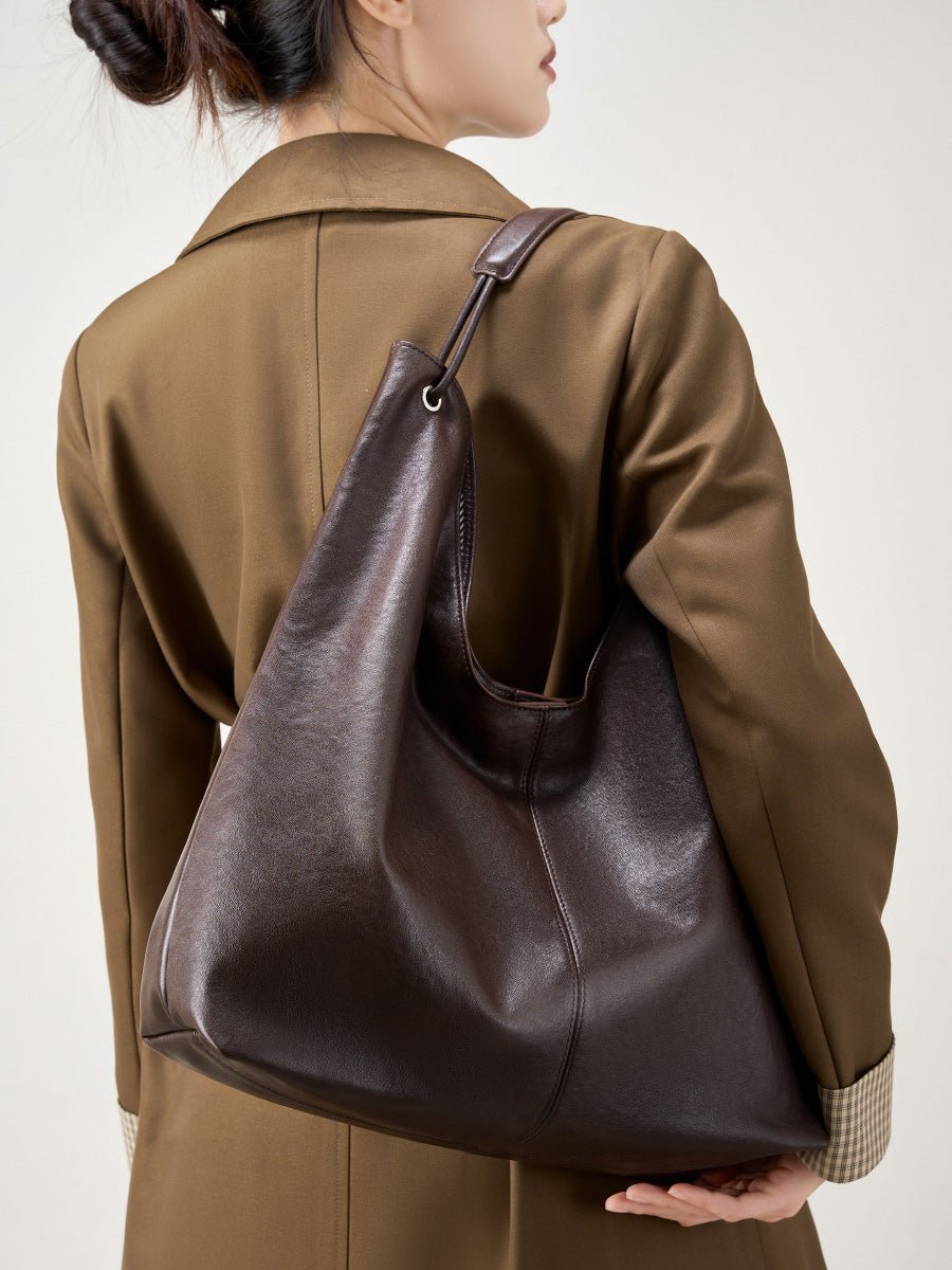 Aubrine Fabienne Hobo Bag in Black, worn
