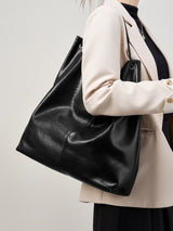 Aubrine Fabienne Hobo Bag in Black, worn
