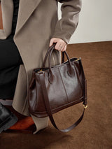 Aubrine Francine Tote in Chocolate, worn