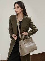 Aubrine Francine Tote in Chocolate, worn