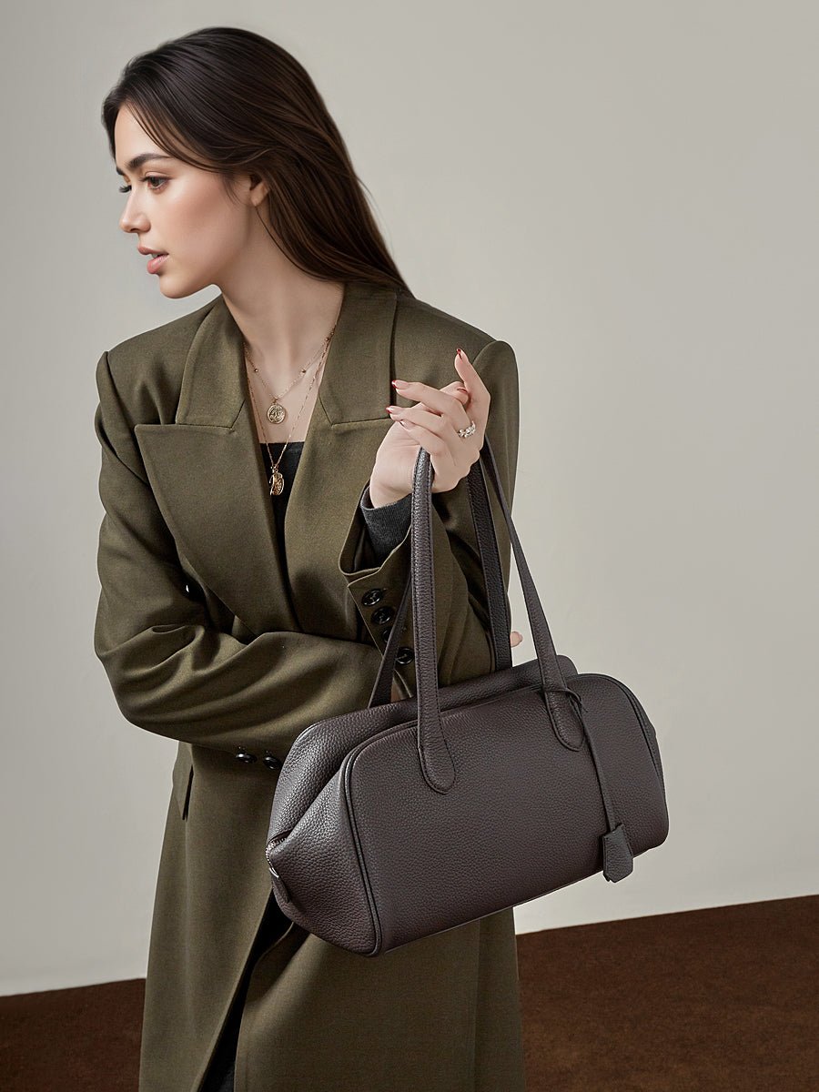 Aubrine Honorine Tote in Black, worn