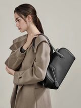Aubrine Honorine Tote in Black, worn