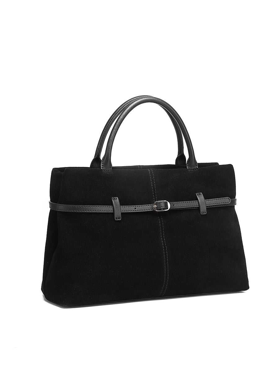 Aubrine Pascale Suede Tote in Black