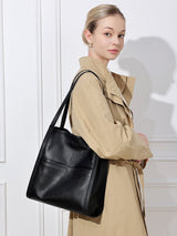 Aubrine Reine Shoulder Bag in Grey, worn