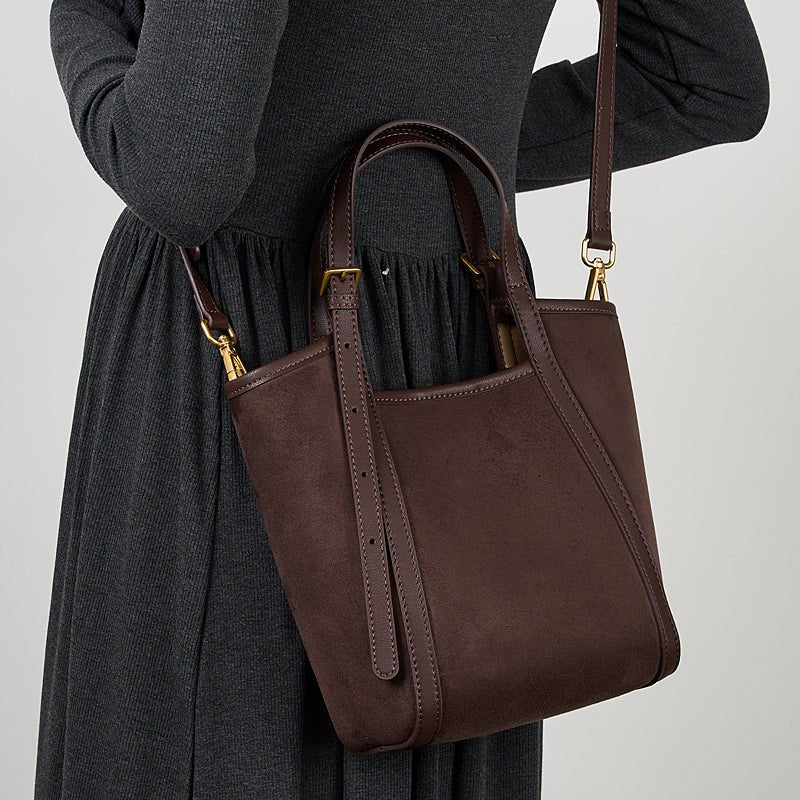 Aubrine Sandrine Shoulder Bag in Coffee, worn