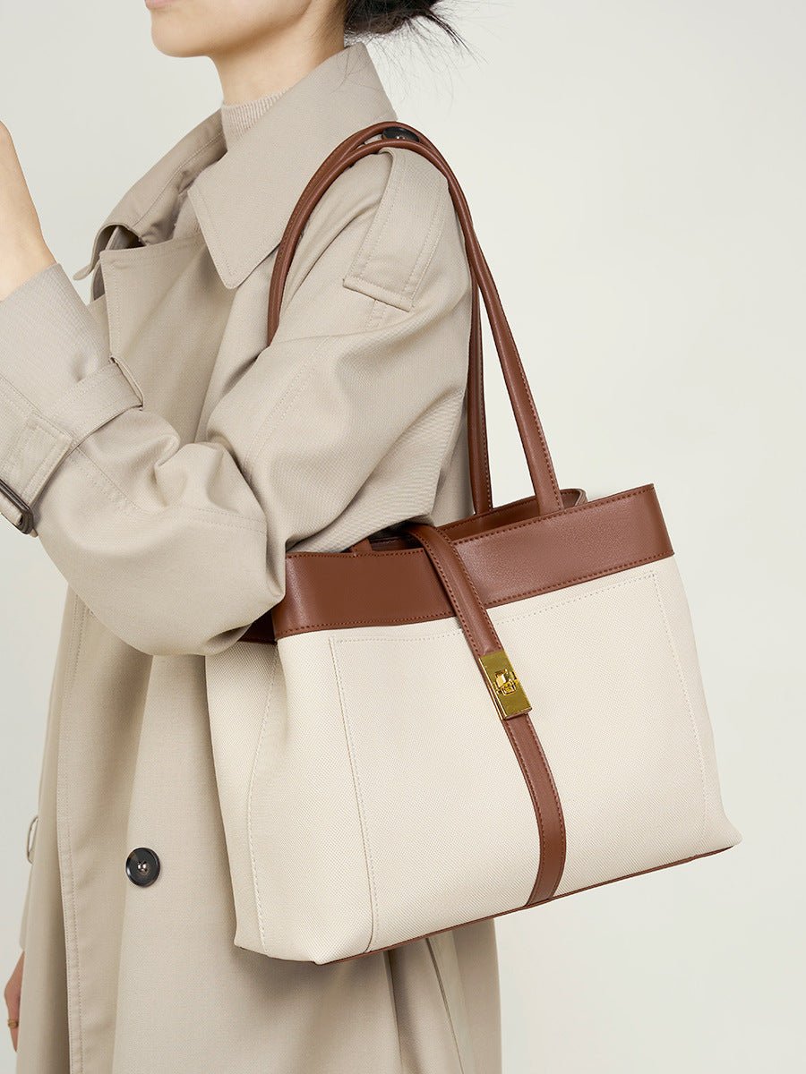 Aubrine Sylviane Tote in Black, worn