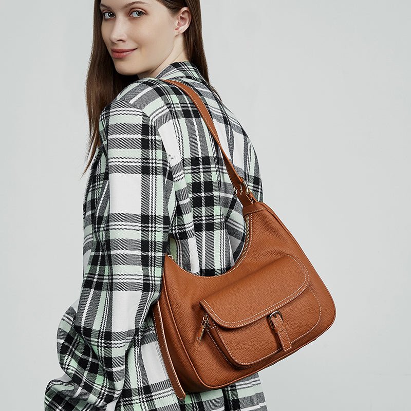 Aubrine Zelie Hobo Bag in Black, worn