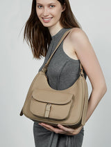 Aubrine Zelie Hobo Bag in Black, worn
