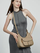 Aubrine Zelie Hobo Bag in Black, worn